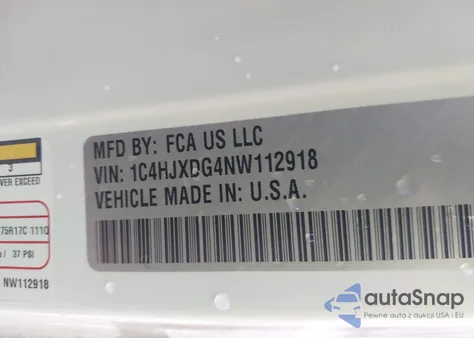 2022 Jeep Wrangler Unlimited Willys 4X4 z USA, uszkodzony, nr VIN 1C4HJXDG4NW112918